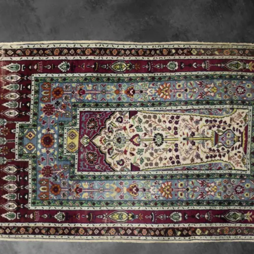 Vintage Hand-Woven Middle Eastern Oriental Baluch Prayer Rug, 1960s