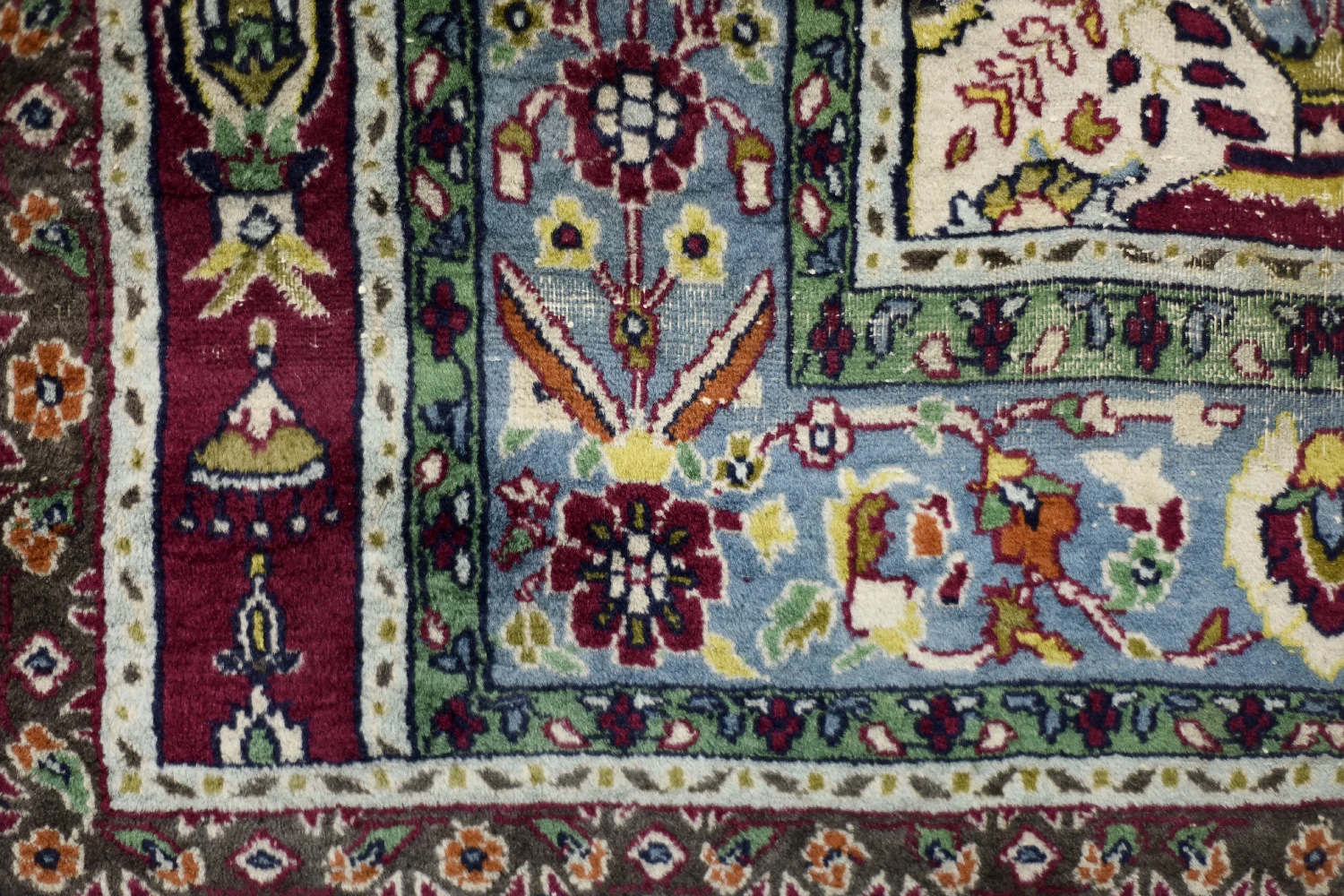 Vintage Hand-Woven Middle Eastern Oriental Baluch Prayer Rug, 1960s