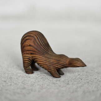 Vintage Mid-Century Danish Modern Dark Wood Sculpture Badger Figurine, 1960s