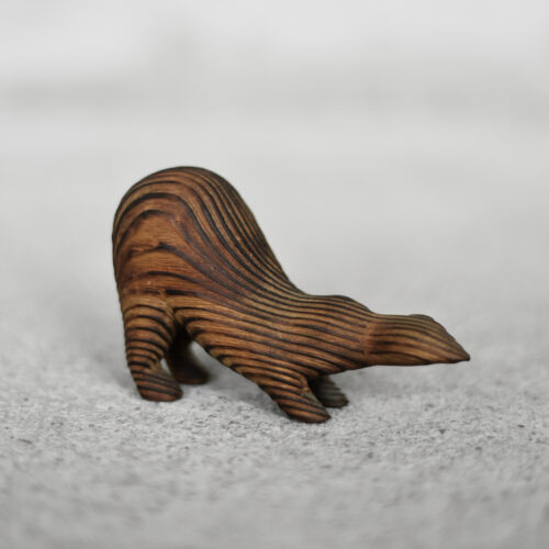 Vintage Mid-Century Danish Modern Dark Wood Sculpture Badger Figurine, 1960s