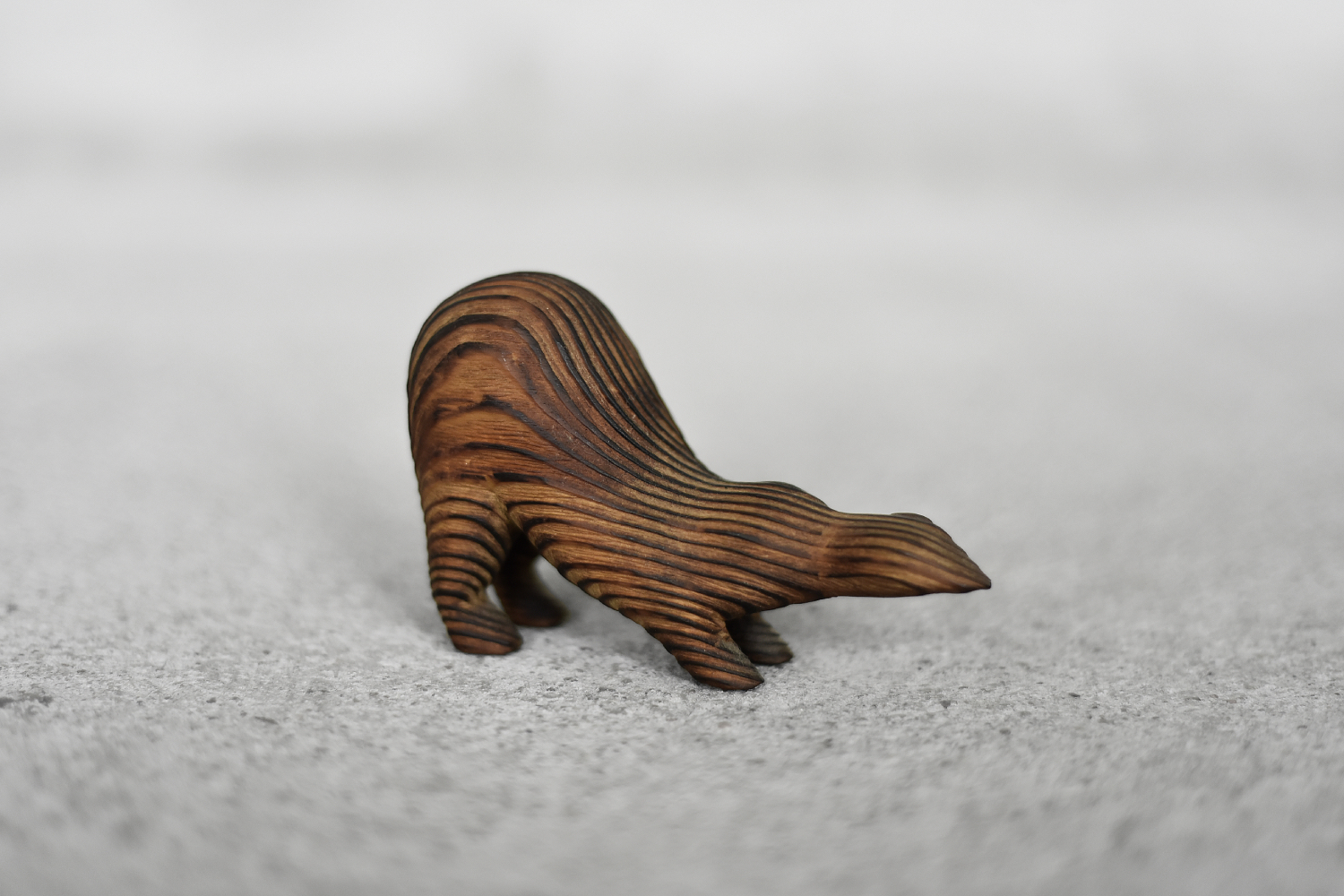 Vintage Mid-Century Danish Modern Dark Wood Sculpture Badger Figurine, 1960s