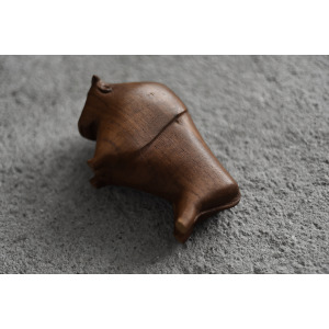 Vintage Mid-Century Danish Modern Dark Teak Bison Figurine, 1960s