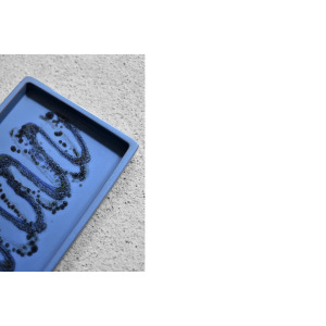 Vintage Mid-Century Scandinavian Modern Blue Ceramic Tray, 1960s