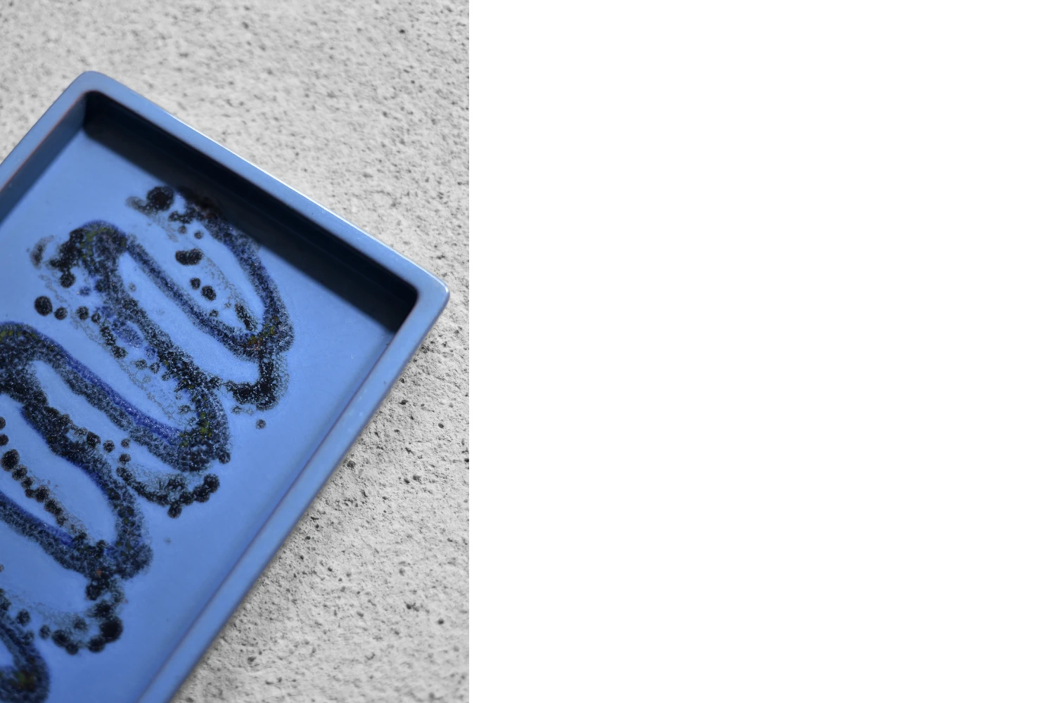 Vintage Mid-Century Scandinavian Modern Blue Ceramic Tray, 1960s