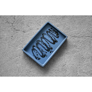 Vintage Mid-Century Scandinavian Modern Blue Ceramic Tray, 1960s