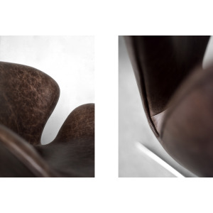 Mid-Century Danish Modern Brown Leather Swan Chair by Arne Jacobsen for Fritz Hansen, 1958