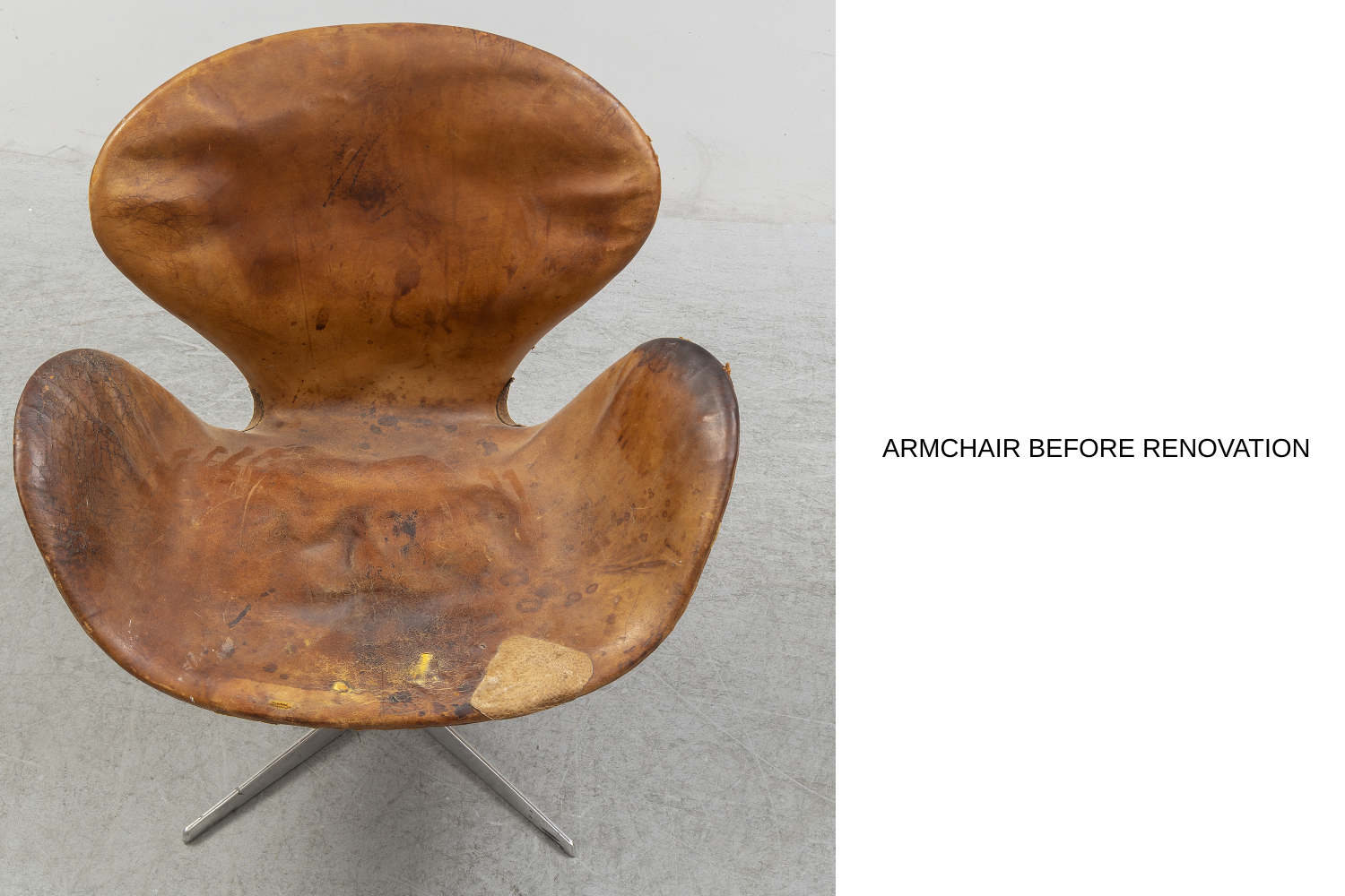 Mid-Century Danish Modern Brown Leather Swan Chair by Arne Jacobsen for Fritz Hansen, 1958