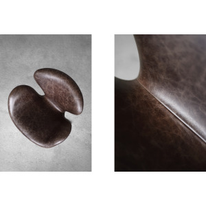 Mid-Century Danish Modern Brown Leather Swan Chair by Arne Jacobsen for Fritz Hansen, 1958