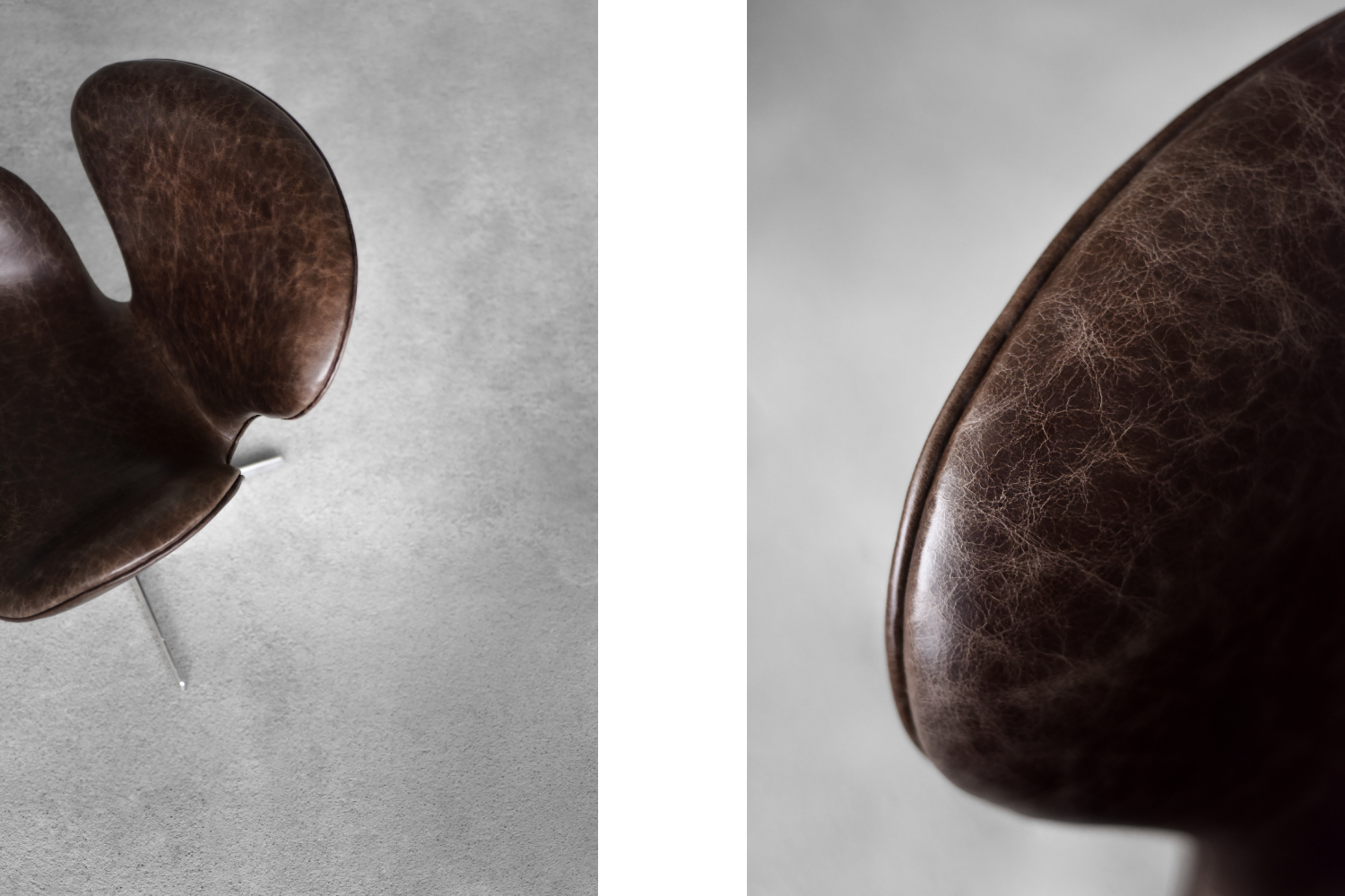 Mid-Century Danish Modern Brown Leather Swan Chair by Arne Jacobsen for Fritz Hansen, 1958