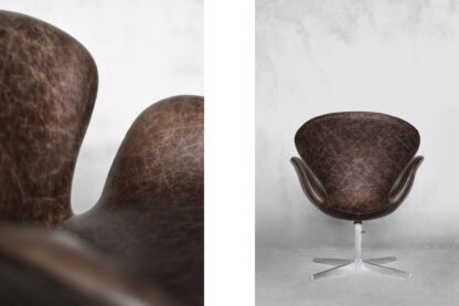 Mid-Century Danish Modern Brown Leather Swan Chair by Arne Jacobsen for Fritz Hansen, 1958 - Image 13