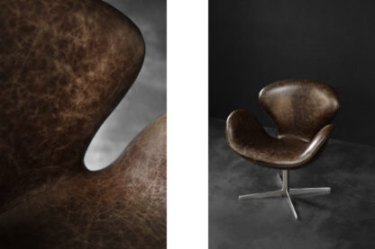 Mid-Century Danish Modern Brown Leather Swan Chair by Arne Jacobsen for Fritz Hansen, 1958 - Image 2
