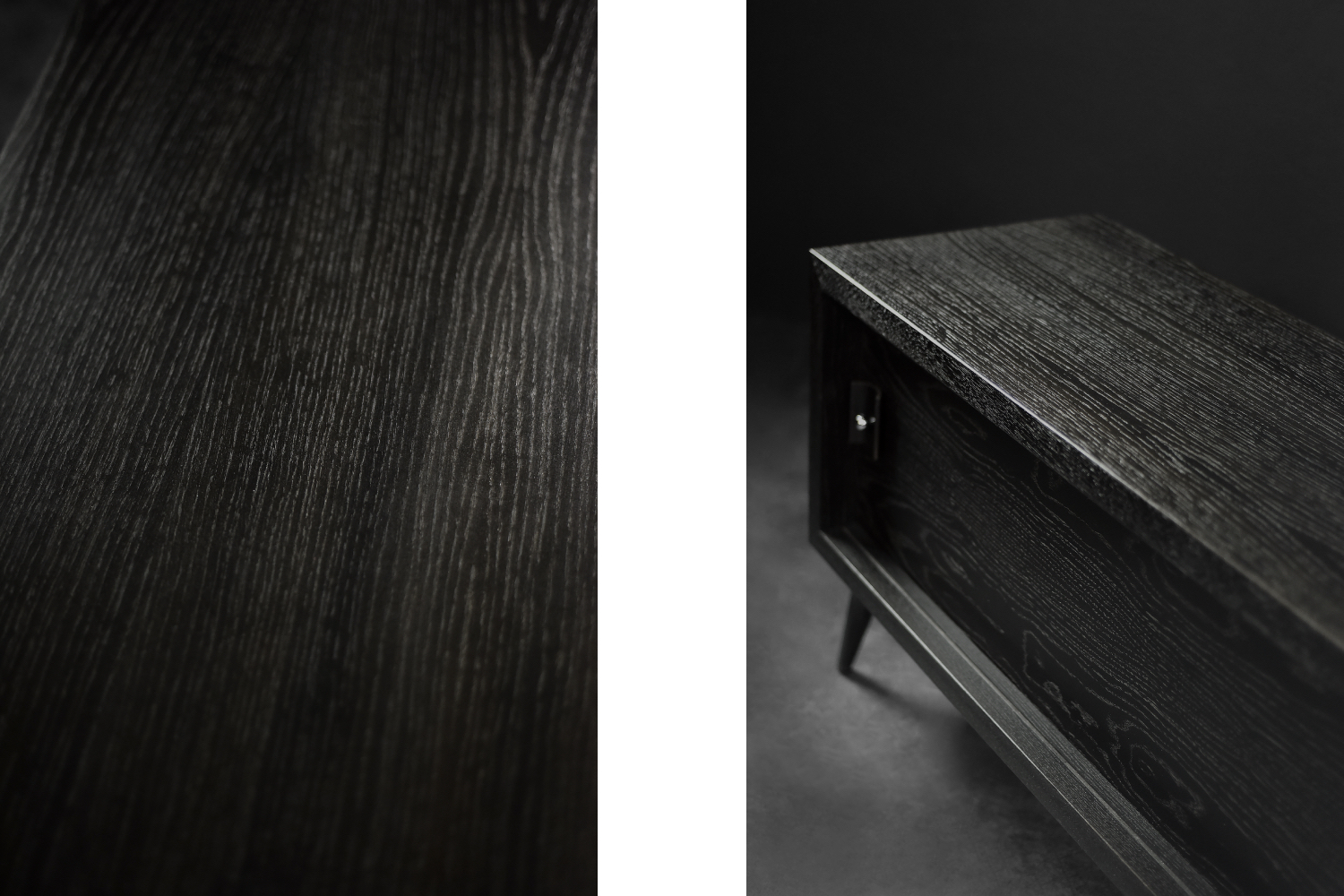Vintage Mid-Century Scandinavian Modern Dark Oak Sideboard with Wooden & Metal Handles, 1960s