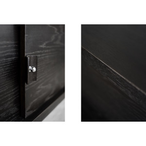 Vintage Mid-Century Scandinavian Modern Dark Oak Sideboard with Wooden & Metal Handles, 1960s