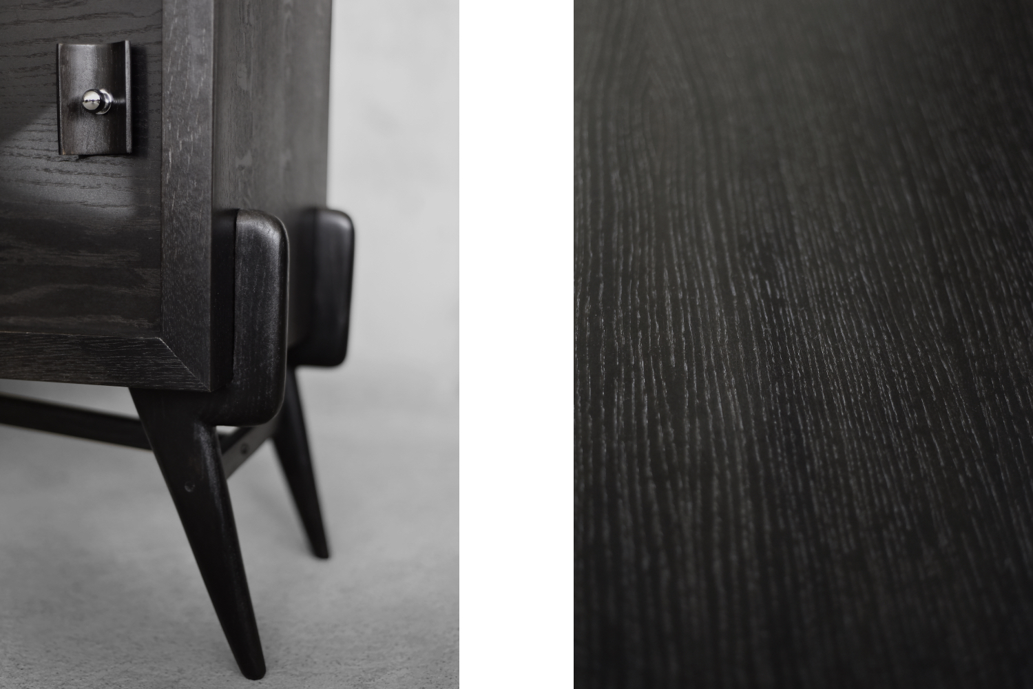 Vintage Mid-Century Scandinavian Modern Dark Oak Sideboard with Wooden & Metal Handles, 1960s