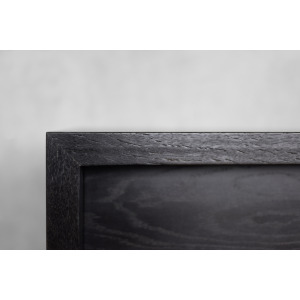 Vintage Mid-Century Scandinavian Modern Dark Oak Sideboard with Wooden & Metal Handles, 1960s