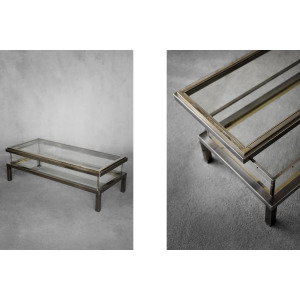 Coffee Table with Glass Case by Maison Jansen, 1970s