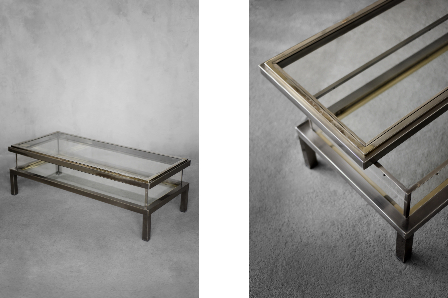 Coffee Table with Glass Case by Maison Jansen, 1970s