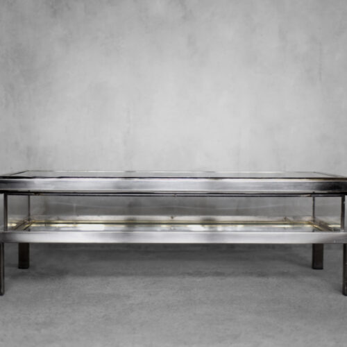 Coffee Table with Glass Case by Maison Jansen, 1970s
