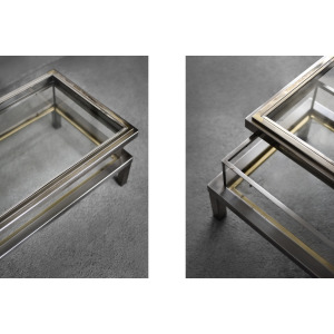 Coffee Table with Glass Case by Maison Jansen, 1970s