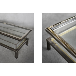 Coffee Table with Glass Case by Maison Jansen, 1970s