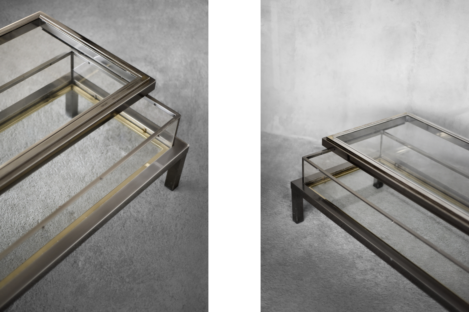 Coffee Table with Glass Case by Maison Jansen, 1970s