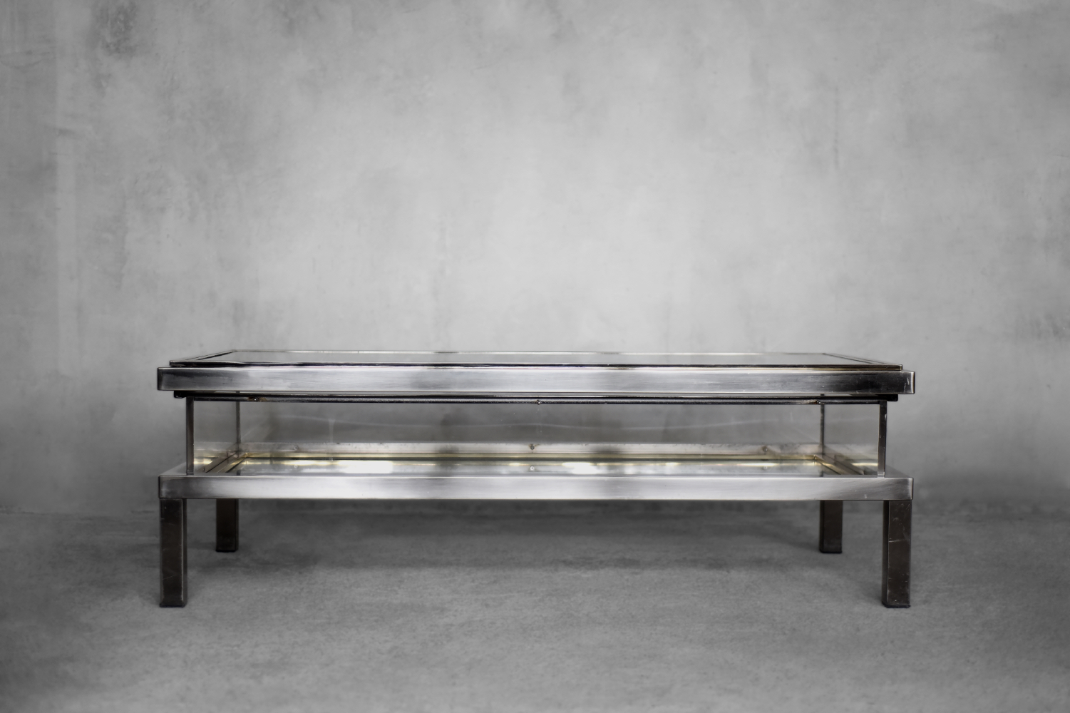 Coffee Table with Glass Case by Maison Jansen, 1970s