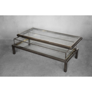 Coffee Table with Glass Case by Maison Jansen, 1970s