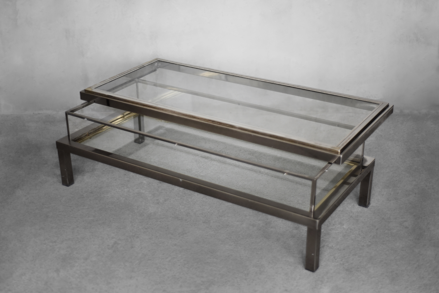 Coffee Table with Glass Case by Maison Jansen, 1970s