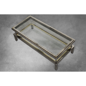 Coffee Table with Glass Case by Maison Jansen, 1970s