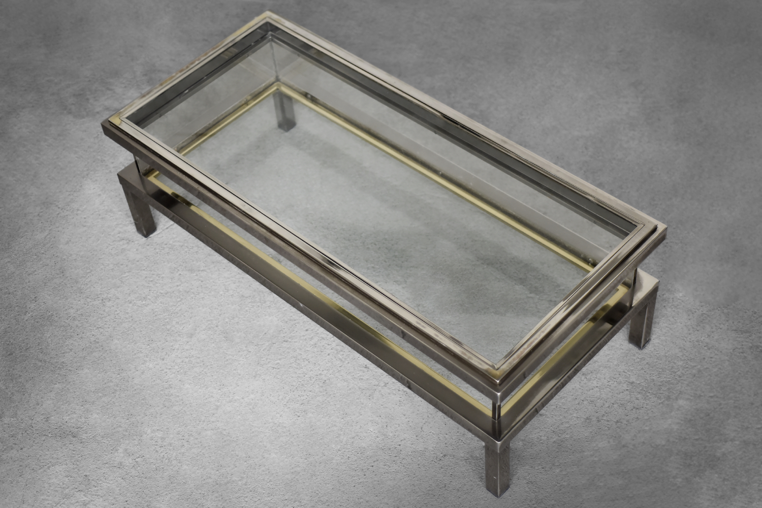 Coffee Table with Glass Case by Maison Jansen, 1970s
