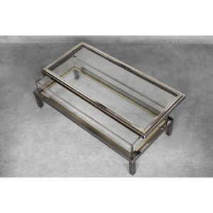 Coffee Table with Glass Case by Maison Jansen, 1970s