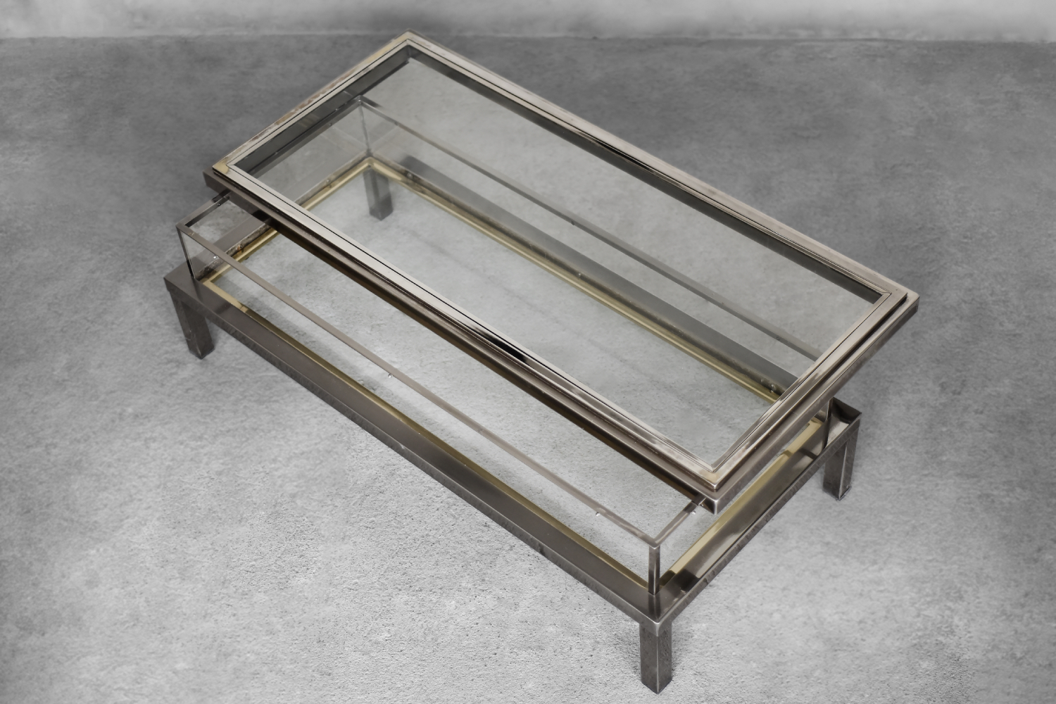 Coffee Table with Glass Case by Maison Jansen, 1970s