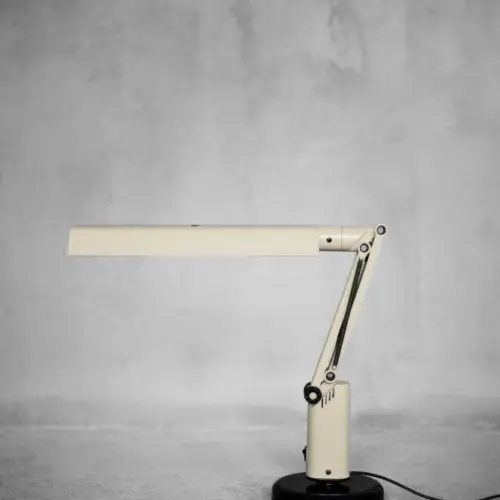 Vintage Mid-Century Scandianavian Modern Beige Plastic Lucifer Table Lamp by Tom Ahlström & Hans Ehrich for Fagerhults, 1975