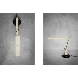 Vintage Mid-Century Scandianavian Modern Beige Plastic Lucifer Table Lamp by Tom Ahlström & Hans Ehrich for Fagerhults, 1975