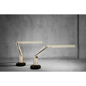 Vintage Mid-Century Scandianavian Modern Beige Plastic Lucifer Table Lamp by Tom Ahlström & Hans Ehrich for Fagerhults, 1975