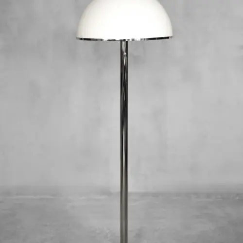 Rare Vintage Swedish Chrome & White Acrylic Floor Lamp NAFA type 504 from Nybro Armaturfabrik, 1970s