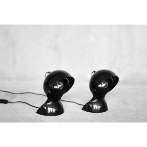 Vintage Modern Black Dalù Table Lamp by Vico Magistretti for Artemide, 1960s, Set of 2