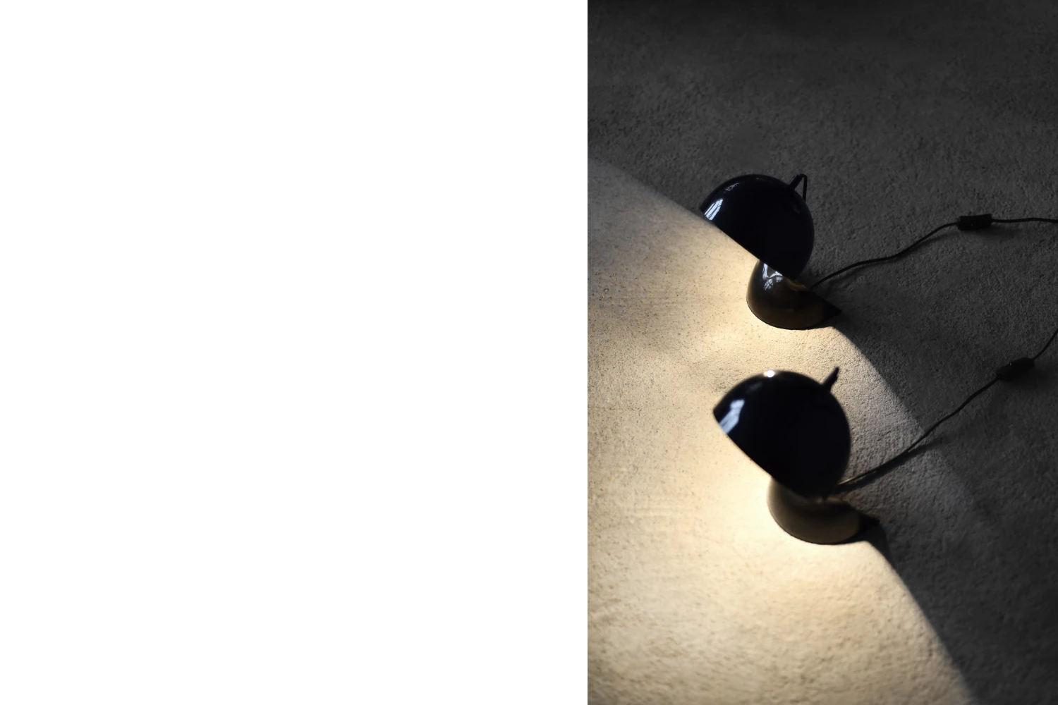 Vintage Modern Black Dalù Table Lamp by Vico Magistretti for Artemide, 1960s, Set of 2