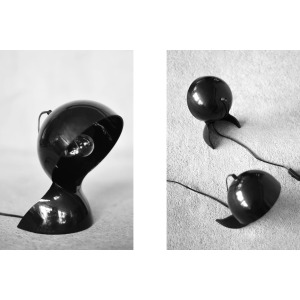 Vintage Modern Black Dalù Table Lamp by Vico Magistretti for Artemide, 1960s, Set of 2