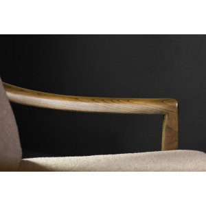 Mid-Century German Modern Elegant Cherry Wood & Dirty Pink Fabric Armchairs from Wilhelm Knoll, 1970s, Set of 2