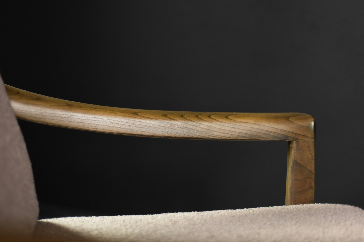 Mid-Century German Modern Elegant Cherry Wood & Dirty Pink Fabric Armchairs from Wilhelm Knoll, 1970s, Set of 2