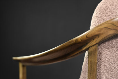Mid-Century German Modern Elegant Cherry Wood & Dirty Pink Fabric Armchairs from Wilhelm Knoll, 1970s, Set of 2 - Image 14