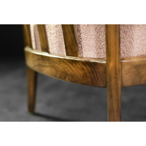 Mid-Century German Modern Elegant Cherry Wood & Dirty Pink Fabric Armchairs from Wilhelm Knoll, 1970s, Set of 2