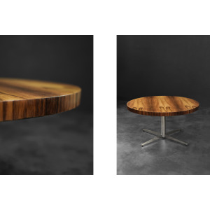 Vintage Mid-Century German Modern Round Rosewood Coffee Table from Ilse Möbel, 1970s