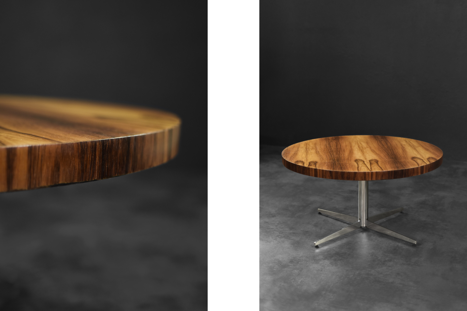 Vintage Mid-Century German Modern Round Rosewood Coffee Table from Ilse Möbel, 1970s