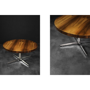 Vintage Mid-Century German Modern Round Rosewood Coffee Table from Ilse Möbel, 1970s