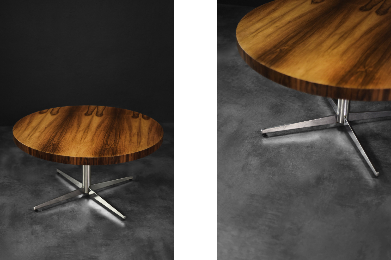 Vintage Mid-Century German Modern Round Rosewood Coffee Table from Ilse Möbel, 1970s
