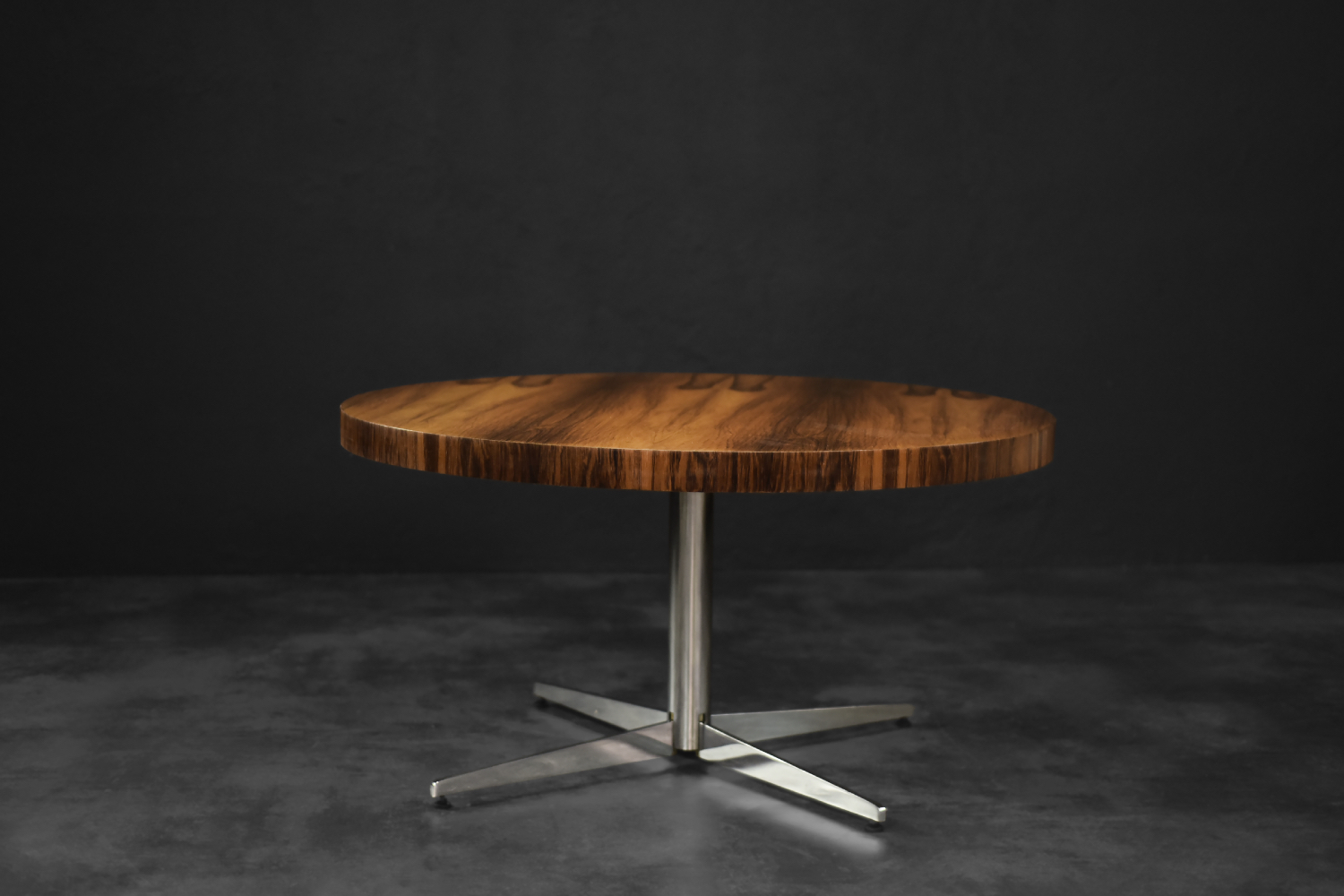 Vintage Mid-Century German Modern Round Rosewood Coffee Table from Ilse Möbel, 1970s