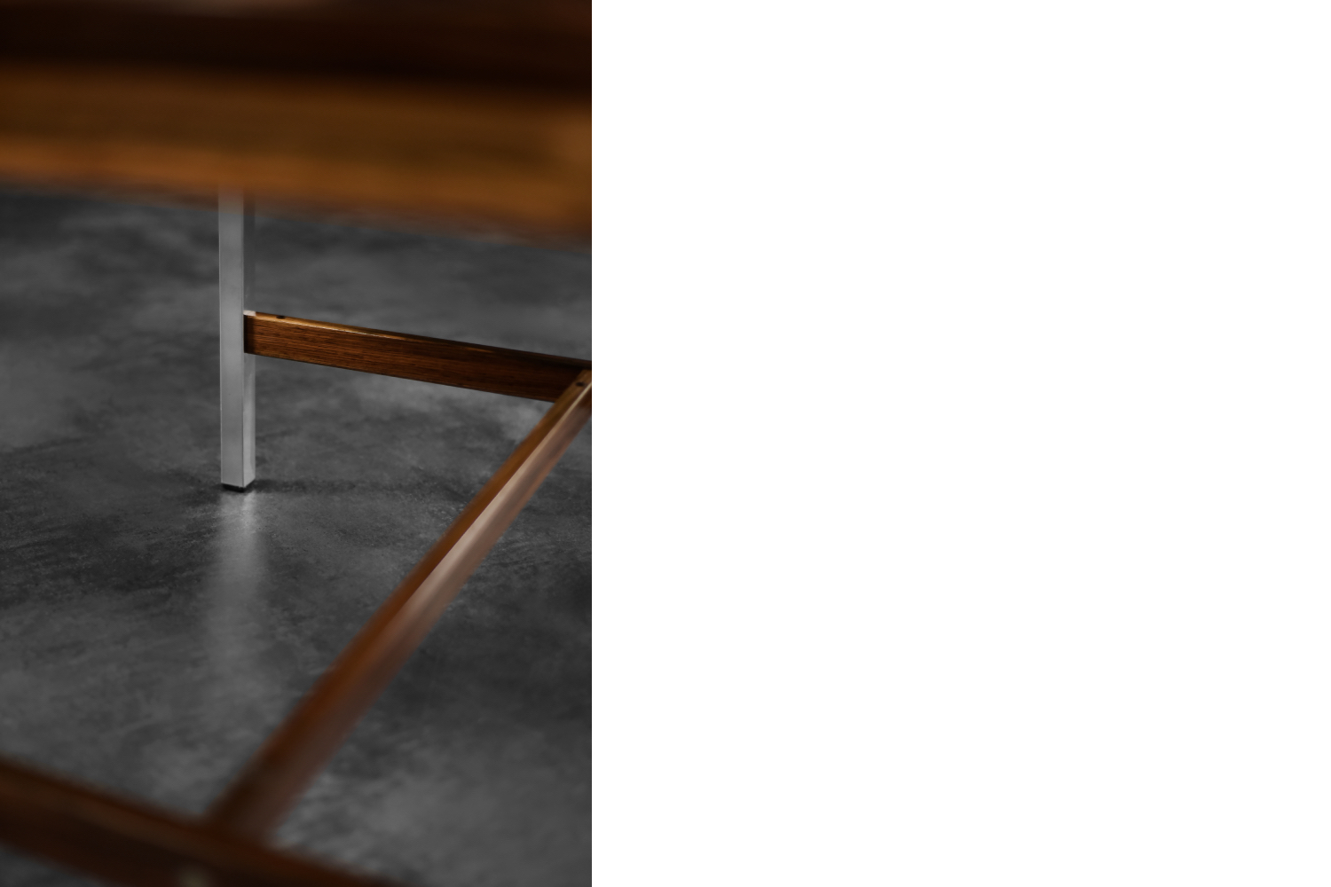 Vintage Mid-Century Modern Swedish Square Rosewood & Aluminum Coffee Table from HMB Möbler Rörvik, 1960s