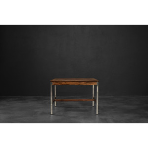 Vintage Mid-Century Modern Swedish Square Rosewood & Aluminum Coffee Table from HMB Möbler Rörvik, 1960s